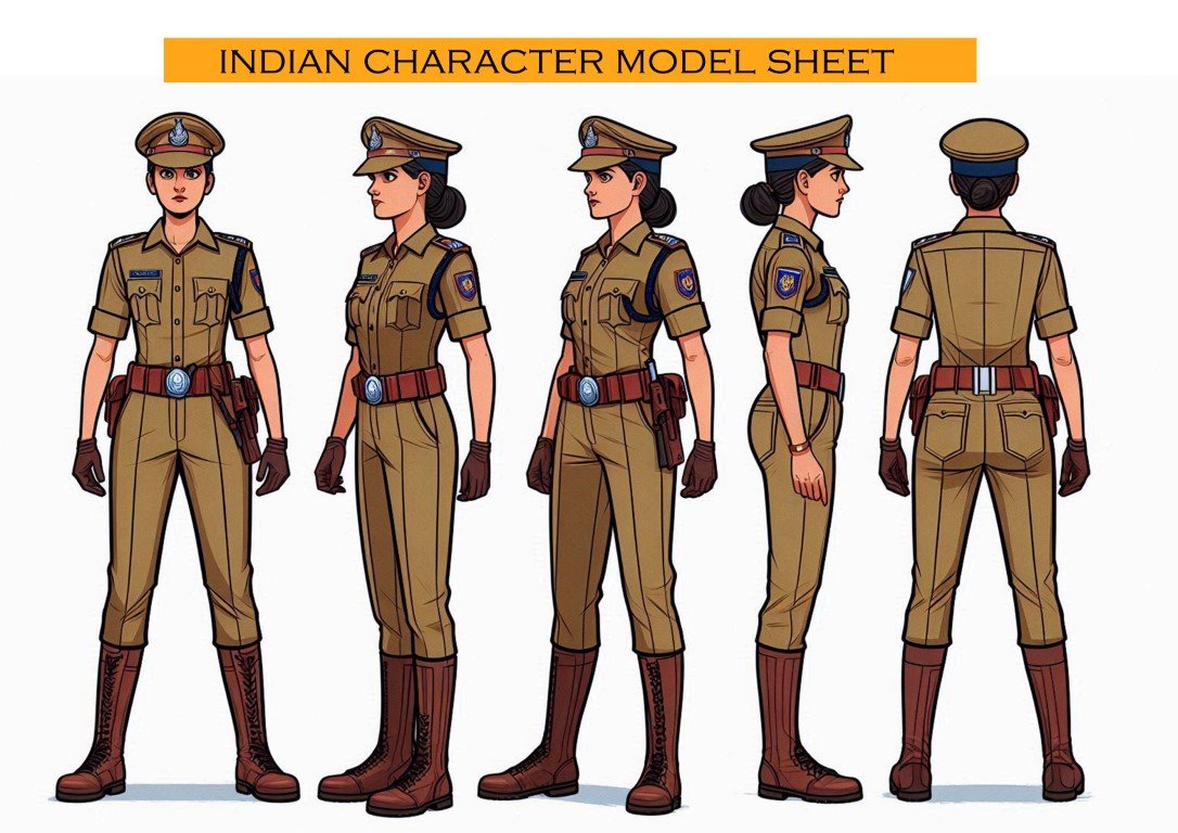 Indian Character Model Sheet Free Download – Woman, Girl, Boy & Man