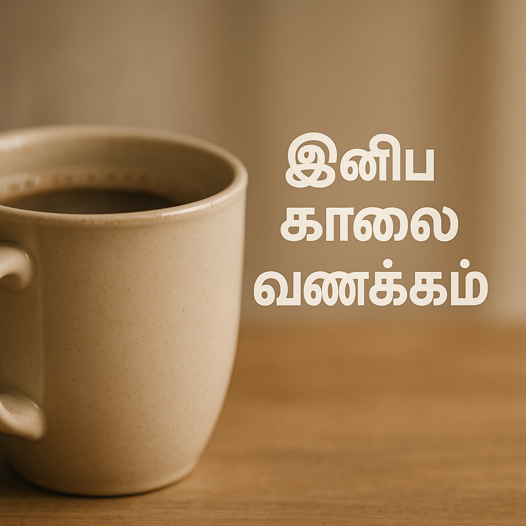 இனிய காலை வணக்கம் Tamil Good Morning Greeting Sunrise Nature Background