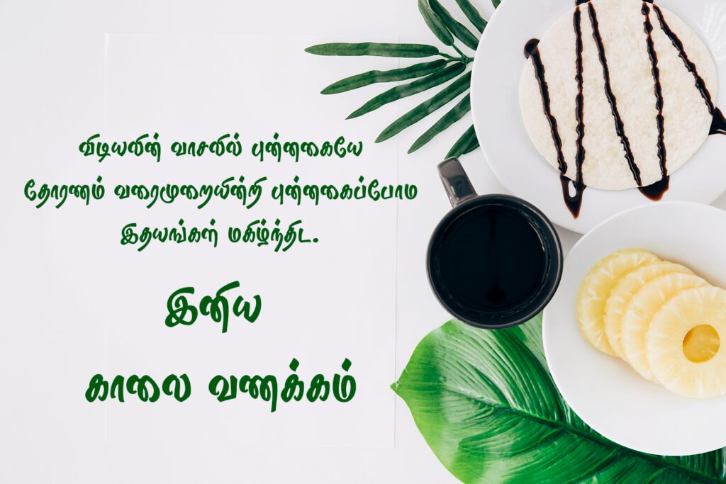 Good night wishes with calm moonlight, peaceful night sky, sweet dreams message in Tamil and English.