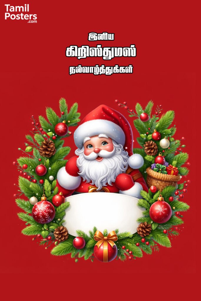 Tamil Christmas greetings image with elegant festive theme