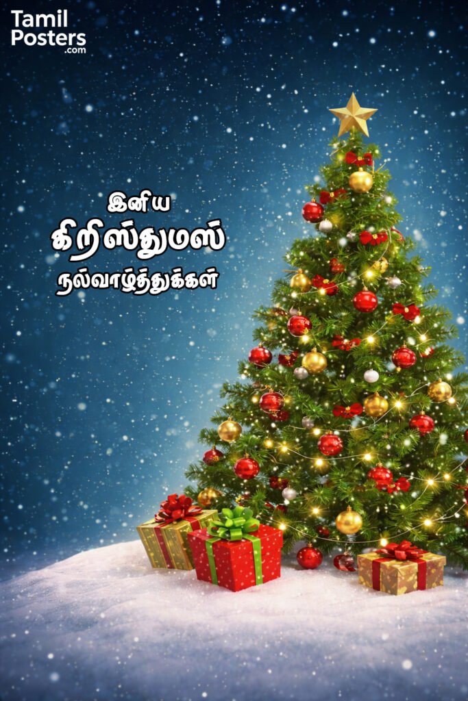 Christmas wishes in Tamil HD wallpaper with beautiful Tamil text
