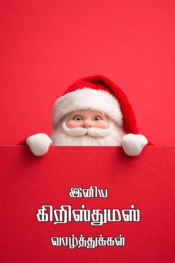 Tamil Christmas greetings image with elegant festive theme